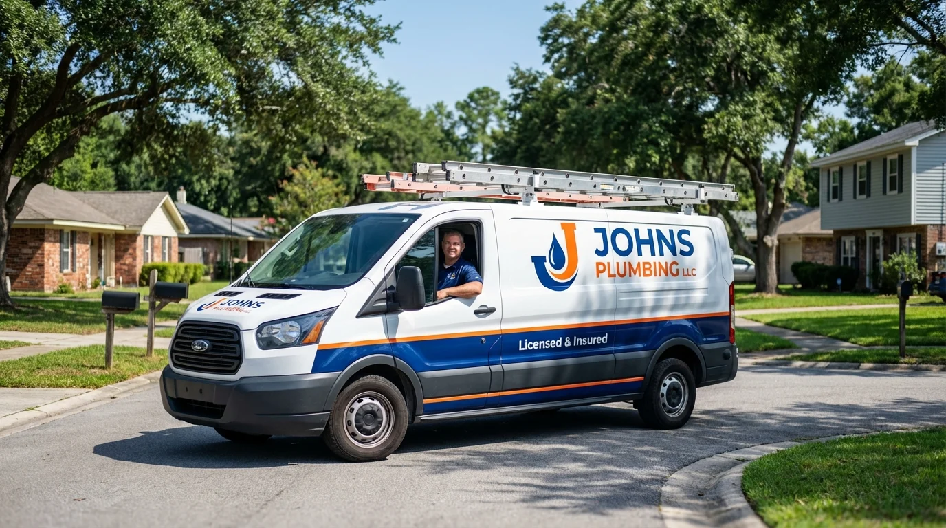 Johns Plumbing LLC service van in West Chester, PA