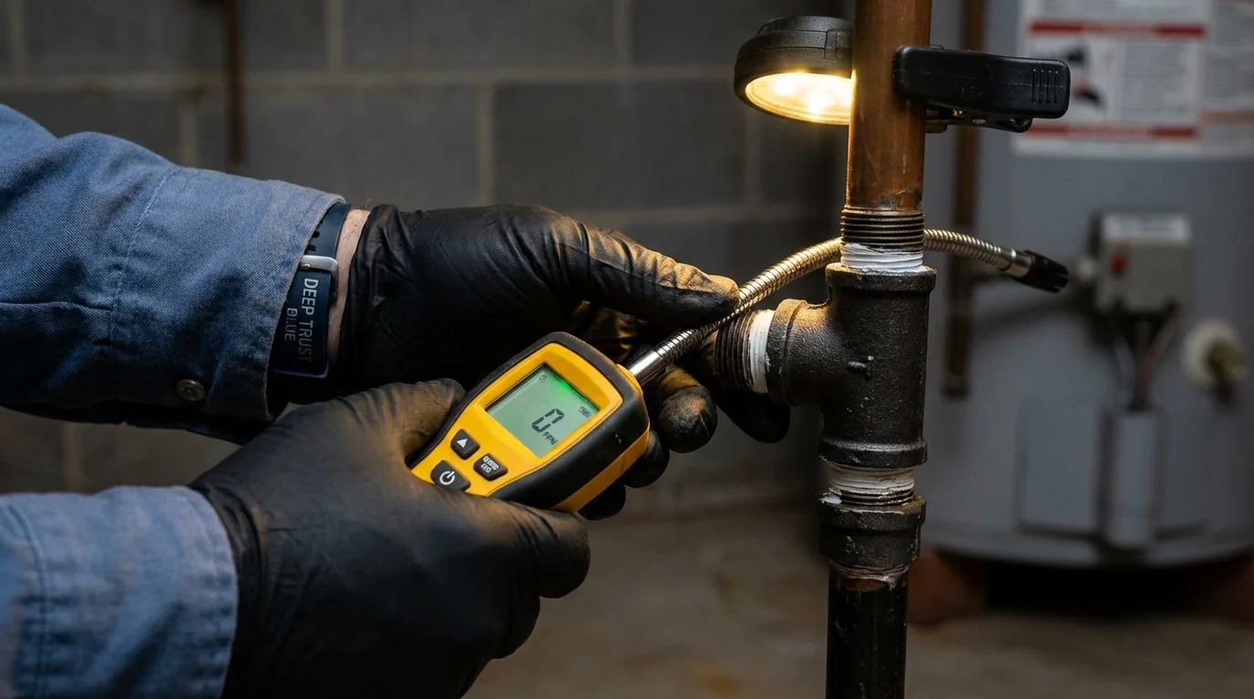 Gas leak detection with electronic sniffer by Johns Plumbing LLC in West Chester