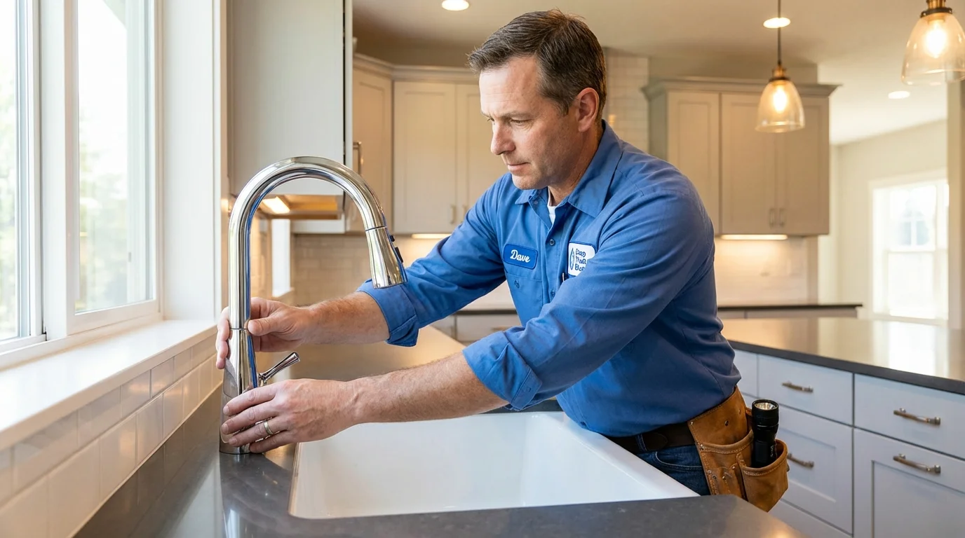 Kitchen faucet installation by Johns Plumbing LLC in West Chester